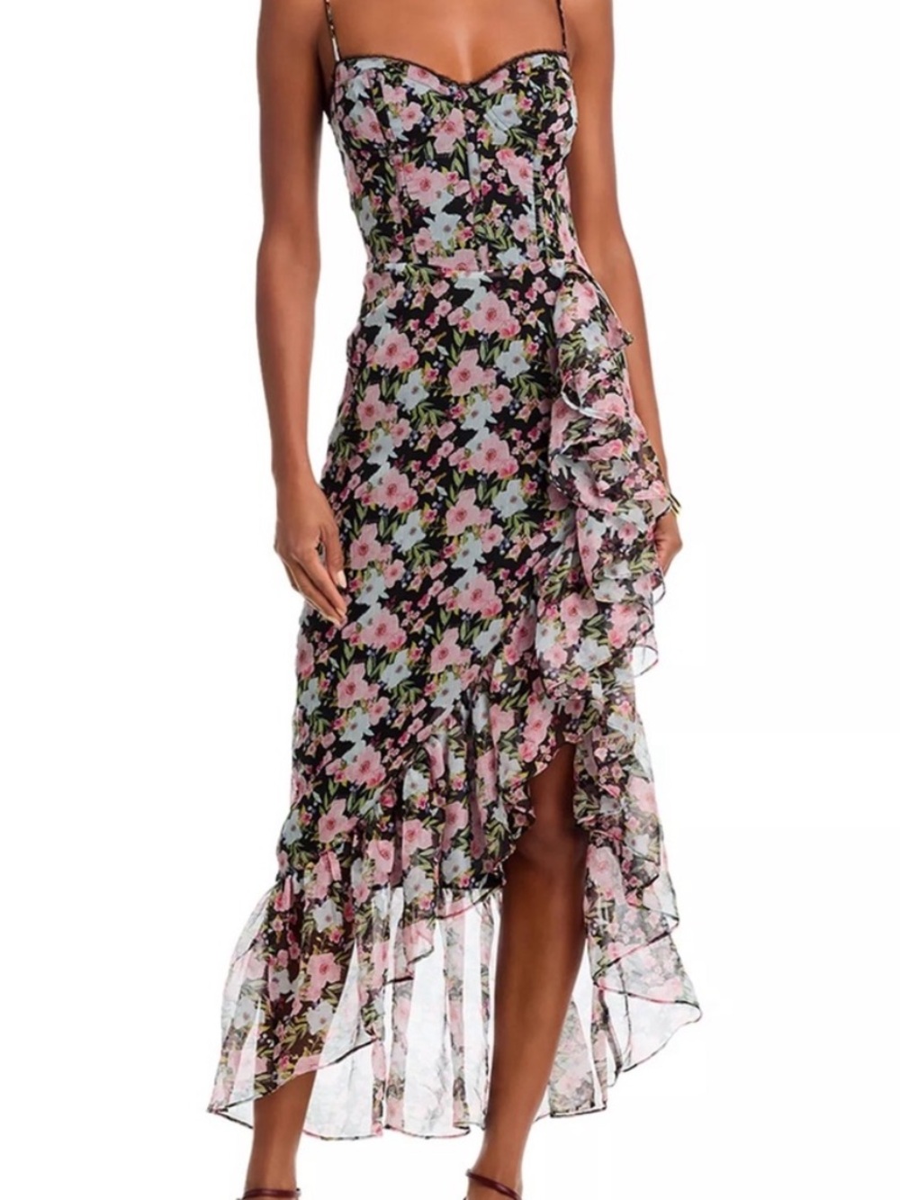 ASTR THE LABEL Floral Ruffle Dress